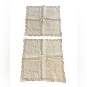 Pillow Cover Set Vintage White Lace Embroidered for 15”x15” so pretty!
